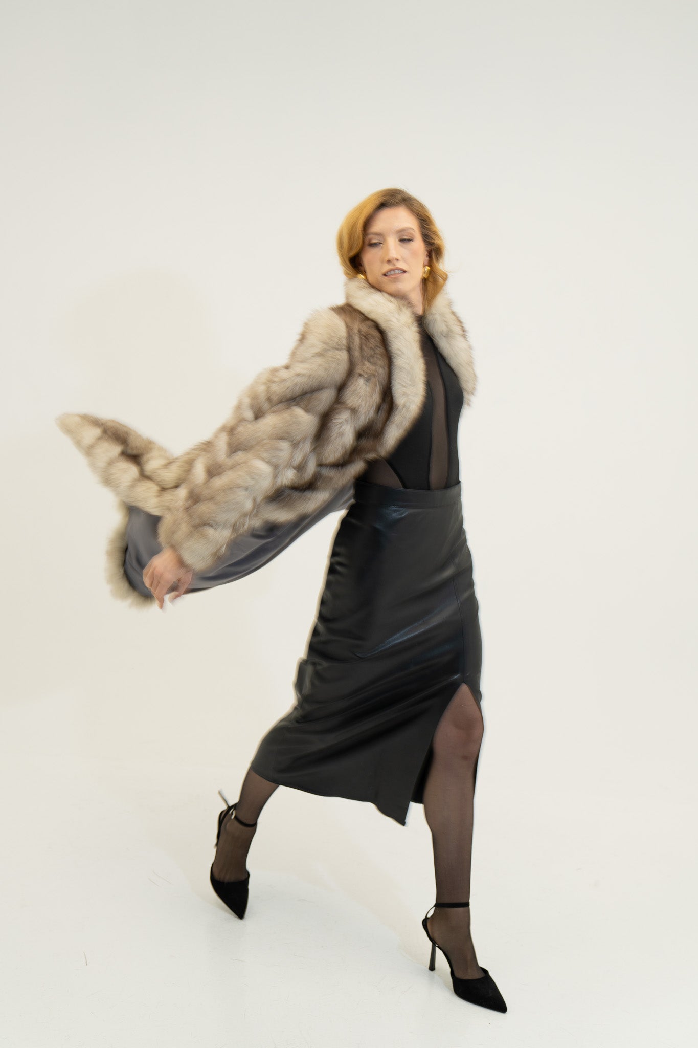 The Elvire  -  Blue Fox Fur Coat
