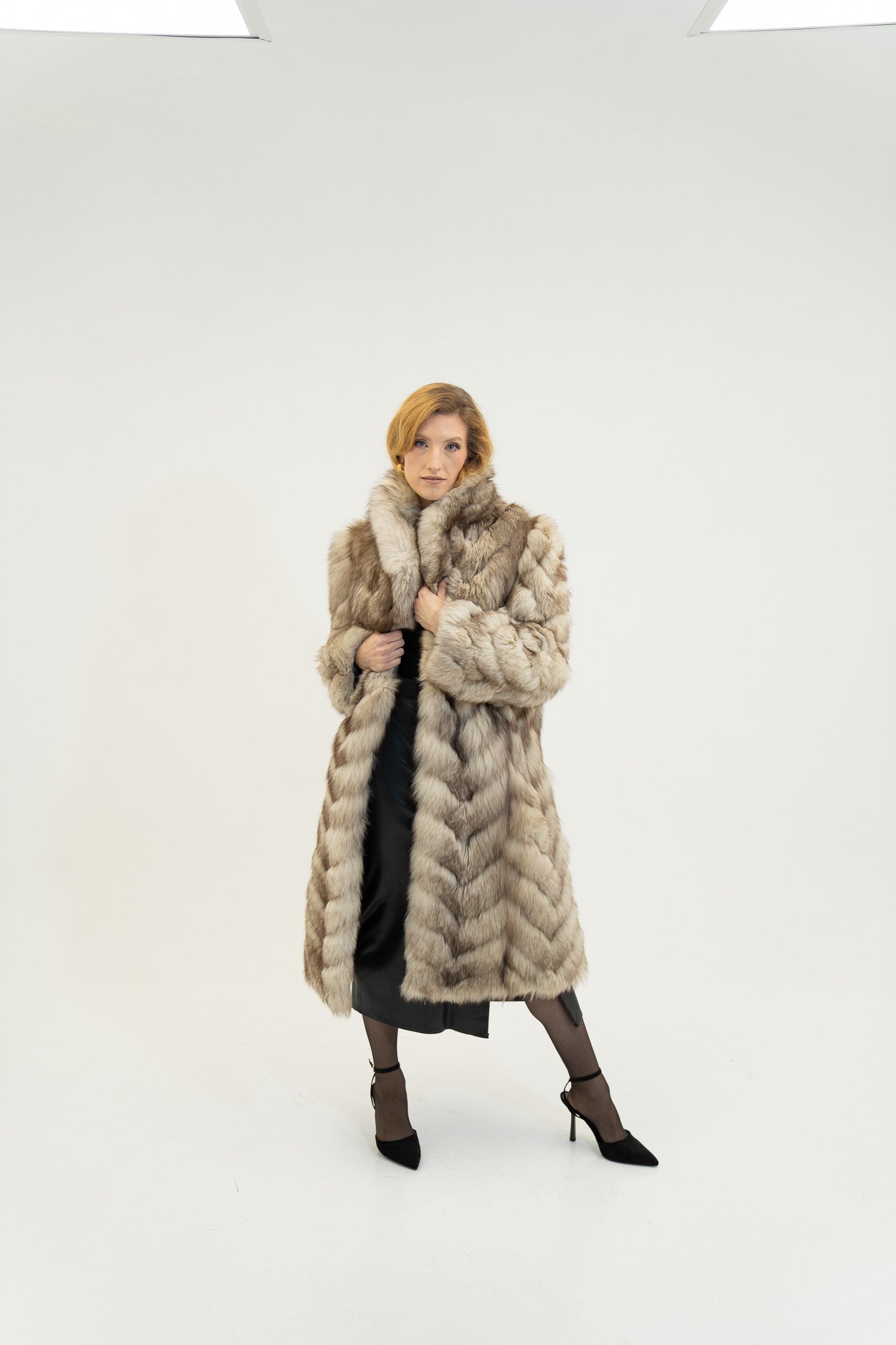 The Elvire  -  Blue Fox Fur Coat