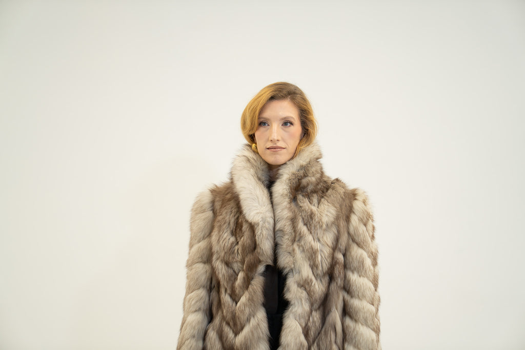 The Elvire  -  Blue Fox Fur Coat