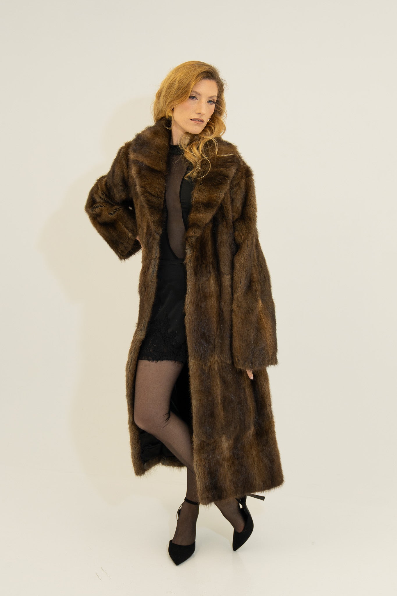 The Ravelle - Finnish Raccoon Full-Length Coat